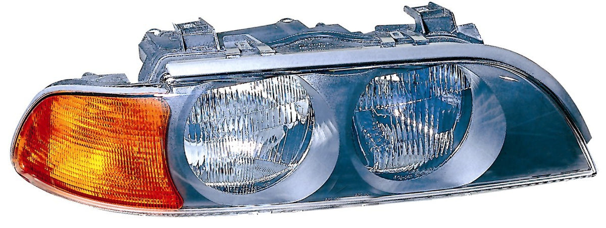 Faro delantero — BMW E39 (desde 1995) — Configuración: Faro regulación eléctrica con intermitente, acabado amarillo - derecho