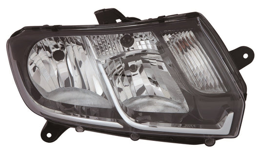 💡 Faro delantero — DACIA SANDERO/LOGAN (desde 2013) — Faro con regulación eléctrica interior, acabado negro (H7/H1)