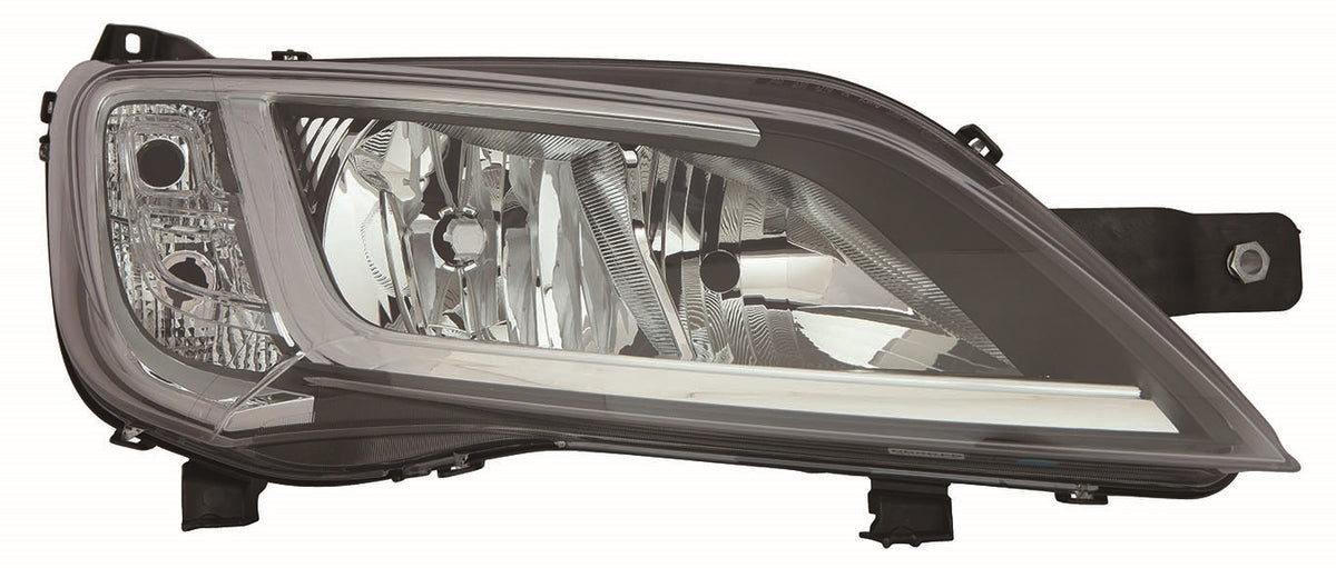 Faro con regulación eléctrica y motor interior cromado (H7/H7/WY21W/W21/5W) — FIAT DUCATO / CITROËN JUMPER (desde 2014) — derecho