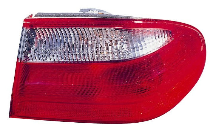 Piloto trasero (sección exterior, acabado blanco/rojo) — MERCEDES W210 (desde 1999) — derecho