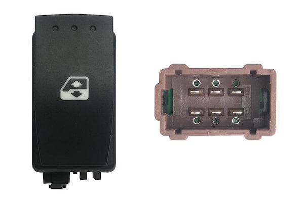 Botonera de puerta delantera — RENAULT TRAFIC (desde 2001) — Color del conector: marrón. | Conexión: 6 pines — derecho -…