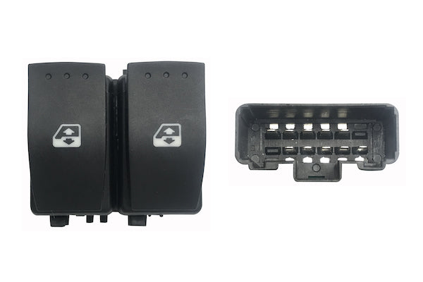 Botonera de puerta delantera — RENAULT TRAFIC (desde 2001) — Color del conector: negro. | Conexión: 10 pines. | Número de…