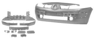 Parachoques delantero para pintar, configuración de rejilla, moldura y protector — RENAULT MEGANE (desde 2002)