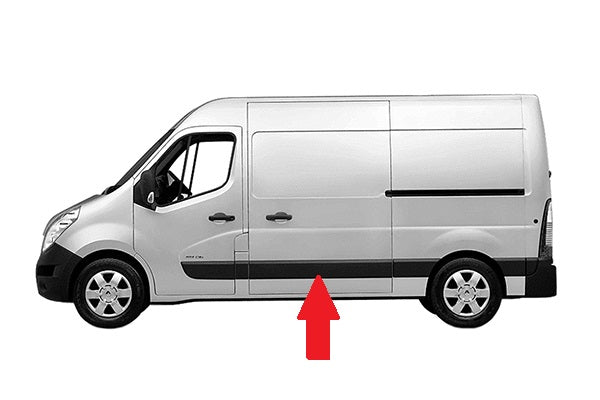 Moldura del panel lateral central (chasis corto) — RENAULT MASTER III/MOVANO (desde 02/2010) - izquierdo