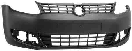 Parachoques delantero, acabado negro (con orificio para faros) — VOLKSWAGEN CADDY VAN KOMBI (desde 2010)