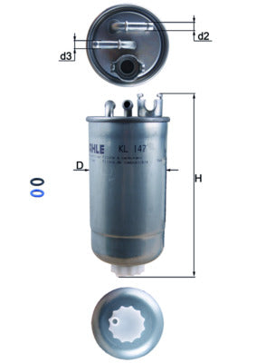 Filtro combustible MAHLE KL 147D