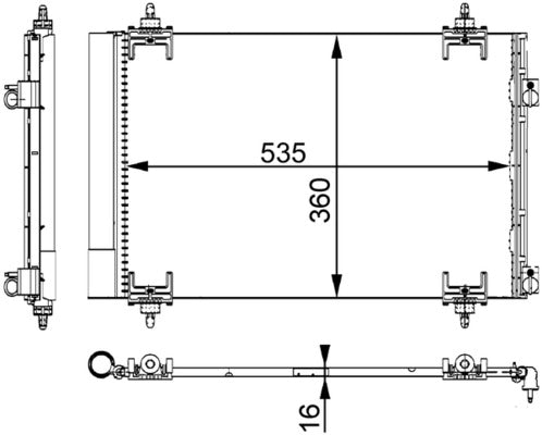 Ilustración técnica de Condensador, aire acondicionado MAHLE AC 667 000S