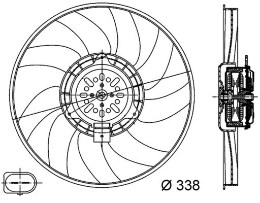 Ilustración técnica de Ventilador, refrigeración del motor MAHLE CFF 313 000S