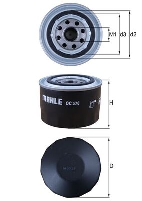 Filtro de aceite MAHLE OC 570