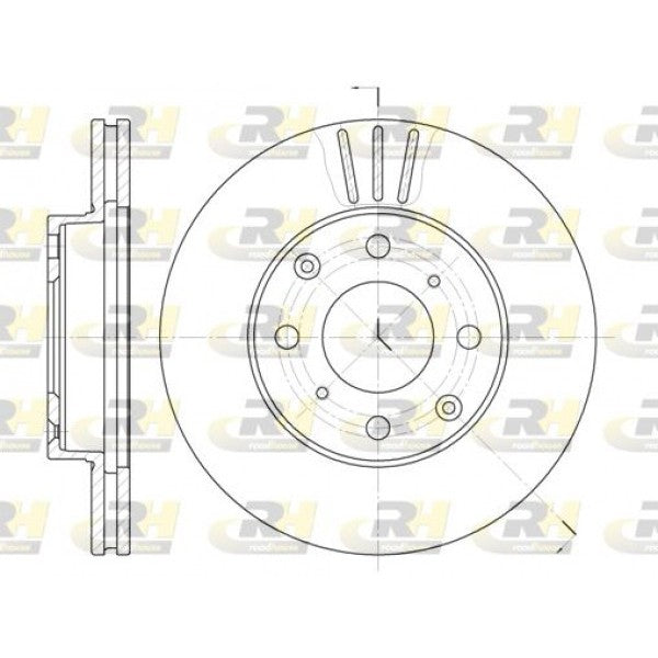 Juego de 2 discos de freno ROADHOUSE para HONDA Civic V Coupe 1.5 i LSi 1993–1995 - OEM 45251S6DE10