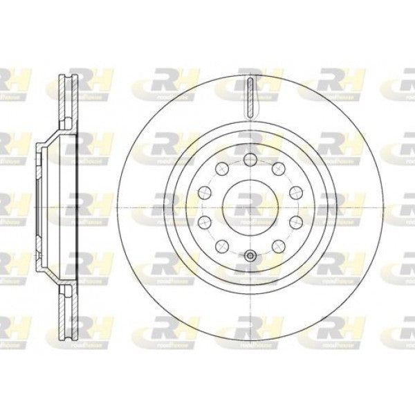 Juego de 2 discos de freno ROADHOUSE para AUDI A3 II 3.2 V6 quattro 2003–2009 - OEM 1K0615601N