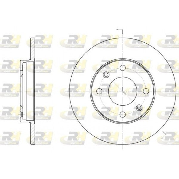 Juego de 2 discos de freno ROADHOUSE para CITROEN C15 SW 1.1 1988–1992 - OEM 424995