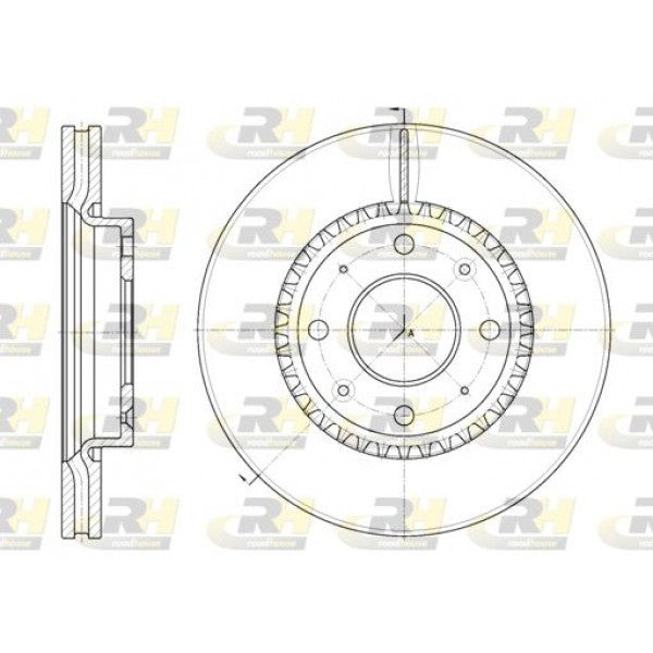 Juego de 2 discos de freno ROADHOUSE para KIA Cerato I Hatchback 1.5 CRDi 2005–2006 - OEM 517122F100