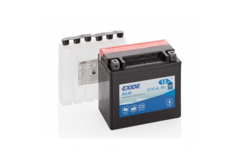 Batería Exide ETX14L-BS Moto AGM 12 V 12 Ah