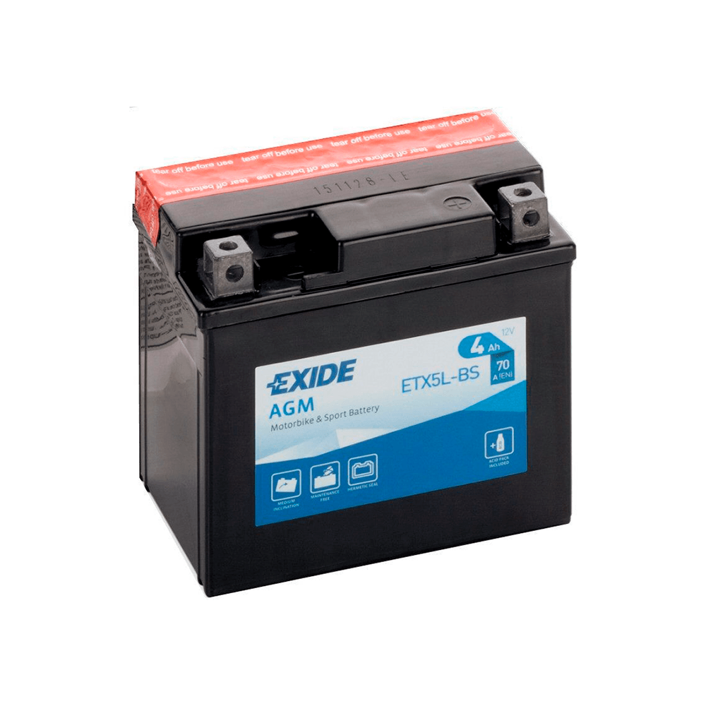 Batería Exide ETX5L-BS Moto AGM 12 V 4 Ah