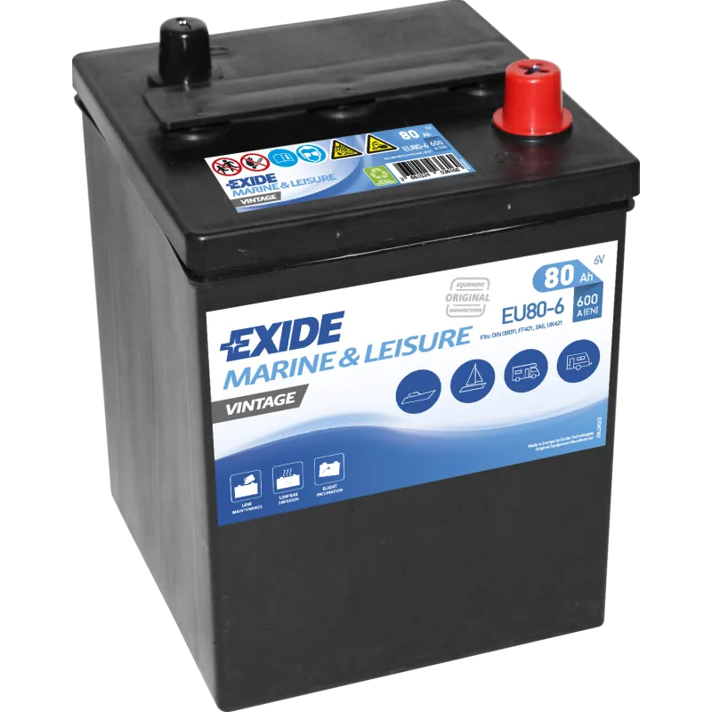 Batería Exide EU80-6 Vintage 6 V 80 Ah
