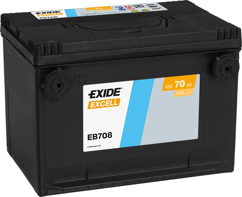 Batería Exide EB708 Excell 12 V 70 Ah