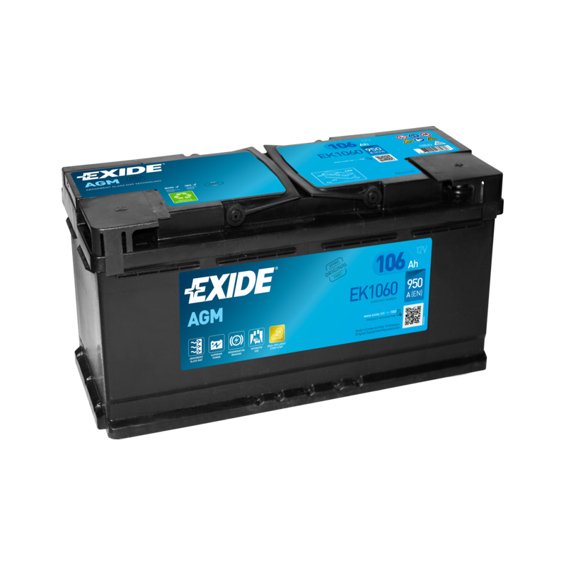 Batería Exide EK1060 AGM Start-Stop 12 V 106 Ah