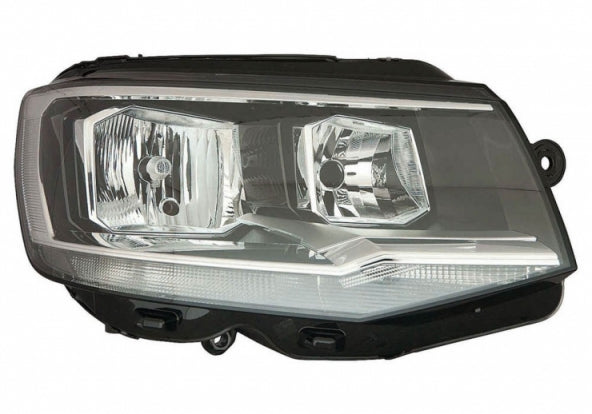 Faro delantero Volkswagen Transporter T6 fase 1 2015–2020 H7+H7 con motor negro - derecho