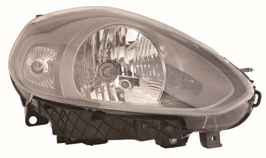 💡 Faro delantero — FIAT PUNTO EVO (desde 2009) — Faro con regulación eléctrica con motor de regulación (interior, acabado negro) (H4/W21W/W5W)