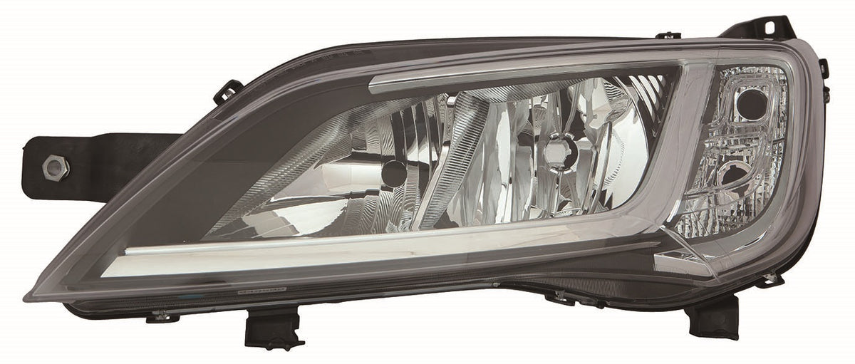 Faro con regulación eléctrica y motor interior cromado (H7/H7/WY21W/W21/5W) — FIAT DUCATO / CITROËN JUMPER (desde 2014) — izquierdo