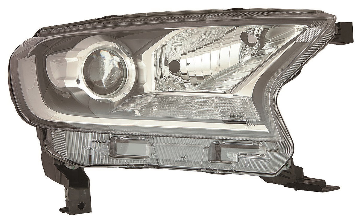 Faro con regulación manual/eléctrica interior negro (H11/HB3/P21W/W5W) — FORD RANGER (desde 2016) — derecho