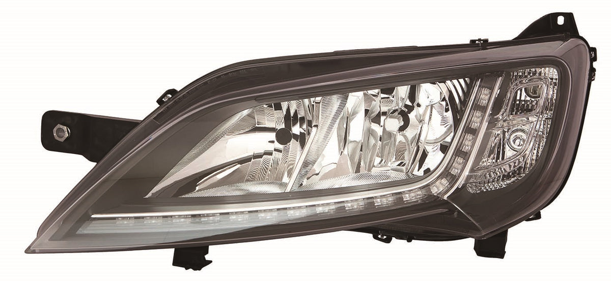 Faro con regulación eléctrica y motor interior negro (H7/H7/WY21W/W21/5W) — PEUGEOT BOXER (desde 2014) — izquierdo