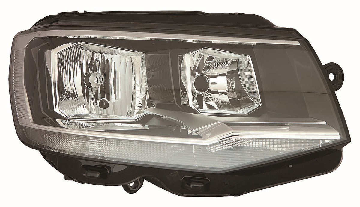 Faro con regulación eléctrica y motor interior negro H7/H7/PWY24W/W21W/W5W — VOLKSWAGEN TRANSPORTER (desde 2016) — derecho