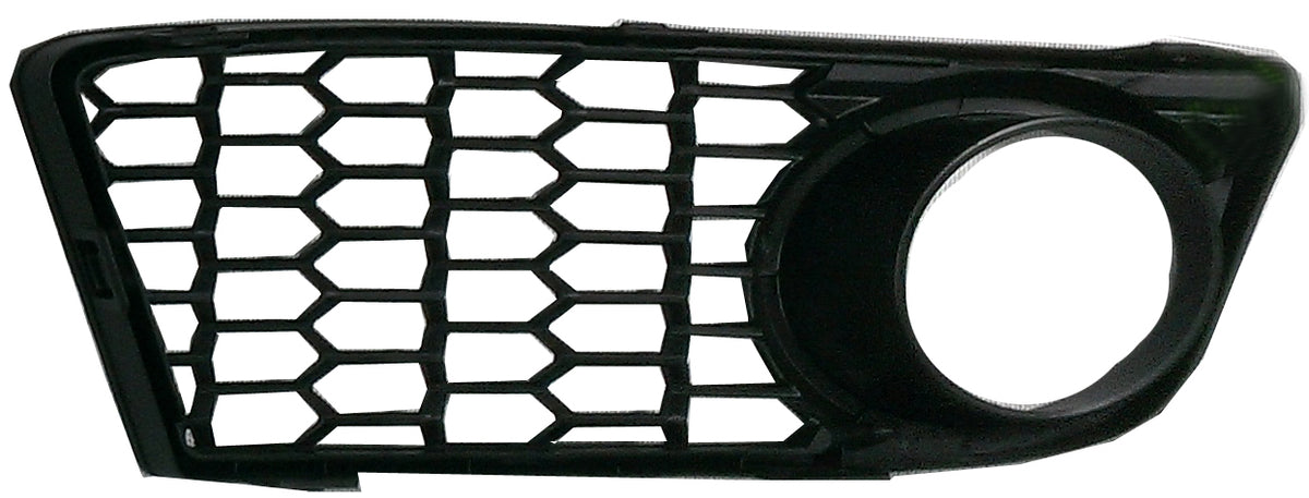 Rejilla del parachoques delantero, acabado negro con orificio para faro (versión PACK M) — BMW S/1 F20/F21 (desde 2012) - izquierdo