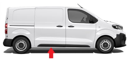 Moldura del panel trasero, acabado negro chasis corto (puerta corredera) — CITROËN JUMPY/EXP/PROACE (desde 2016) - derecho