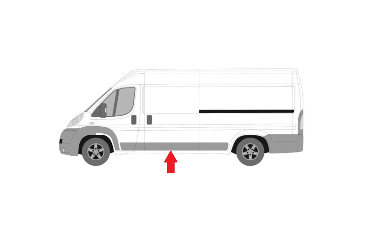 Moldura del panel lateral (central) chasis medio/largo — FIAT DUCATO/BOXER/JUMPER (desde 04/2014) - izquierdo