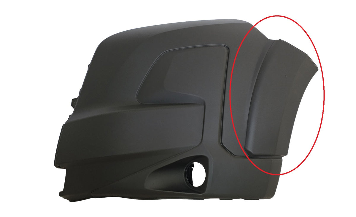 Esquina del parachoques delantero con orificios para faros (versión MAXI) — FIAT DUCATO / CITROËN JUMPER / PEUGEOT BOXER /