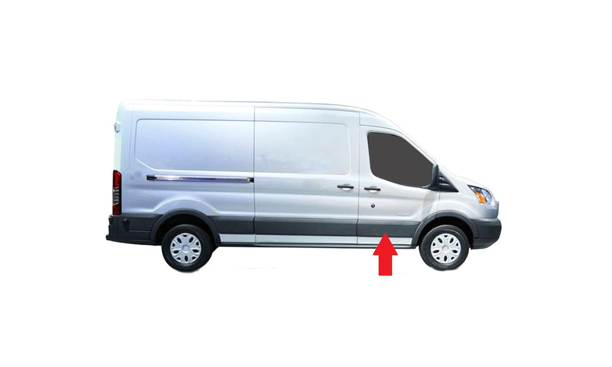 Moldura de puerta delantera, acabado negro sin orificio para intermitente — FORD TRANSIT (desde 05/2019) - derecho