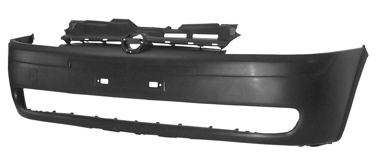 Parachoques delantero, acabado negro (versión rejilla, acabado cromado) — OPEL CORSA (2002–2003)