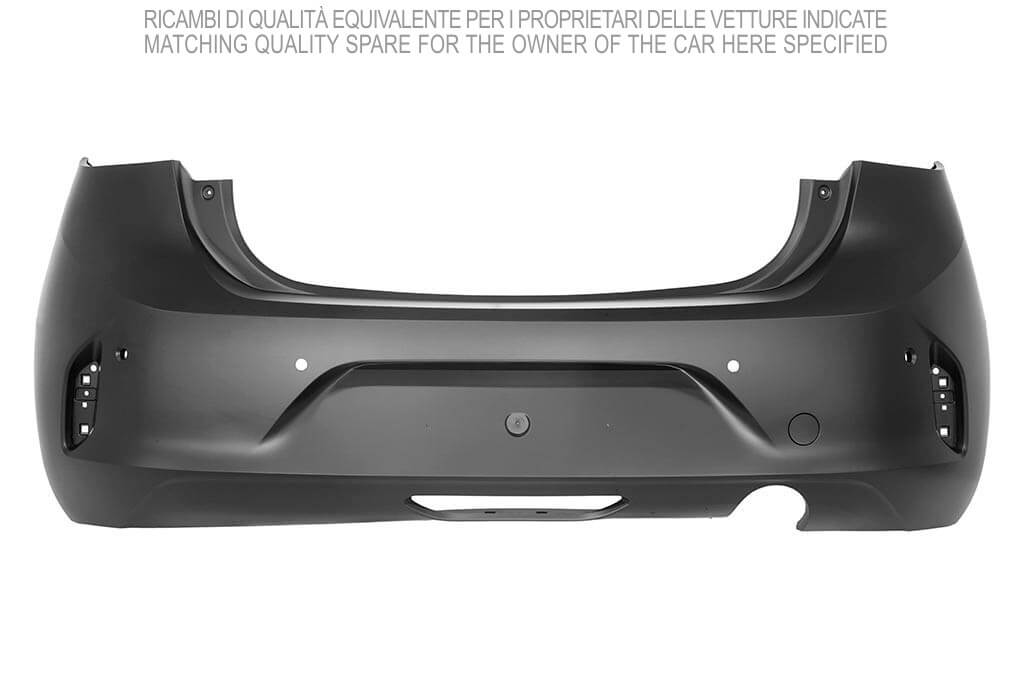 Parachoques trasero para pintar con 4 orificios para sensores + orificios cámara — OPEL CORSA F (desde 07/2019)