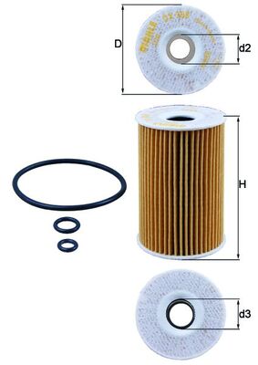 Filtro de aceite MAHLE OX 388D