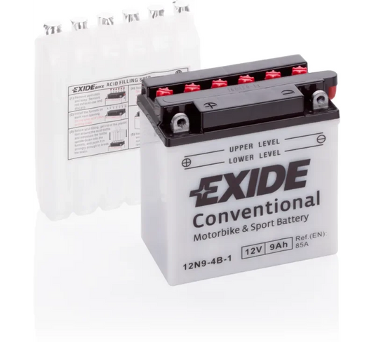 Batería Exide 12N9-4B-1 Moto Conventional 12 V 9 Ah
