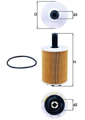 Filtro de aceite MAHLE OX 188D