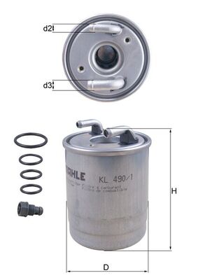 Filtro combustible MAHLE KL 490/1D