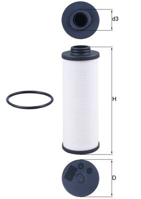 Filtro hidráulico, transmisión automática MAHLE HX 186D