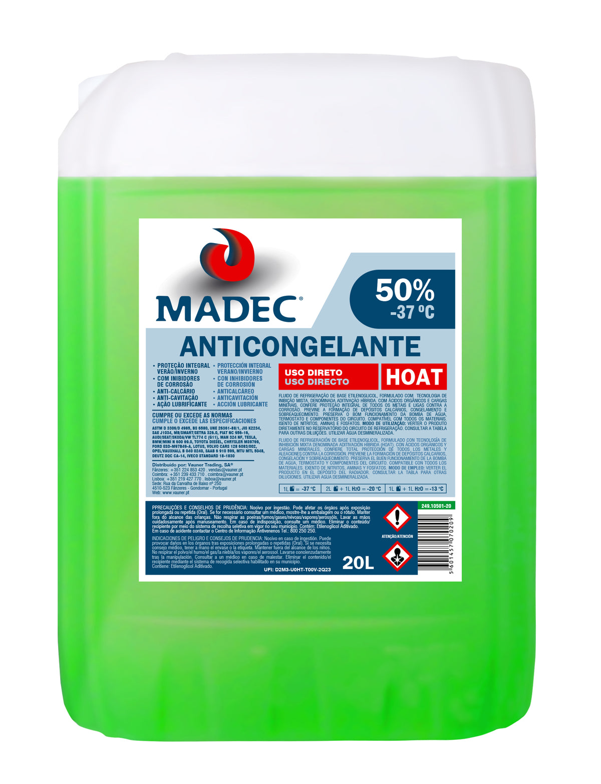 Anticongelante MADEC HOAT — 50% · Verde · 20 L