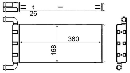Ilustración técnica de Radiador de calefacción MAHLE AH 241 000S