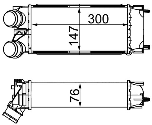 Ilustración técnica de Radiador de aire de admisión MAHLE CI 367 000S