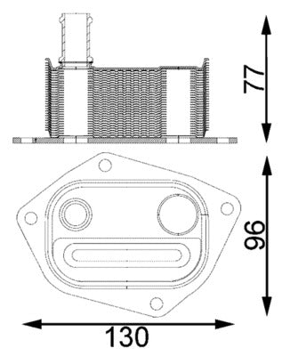 Ilustración técnica de Radiador de aceite, aceite motor MAHLE CLC 198 000S
