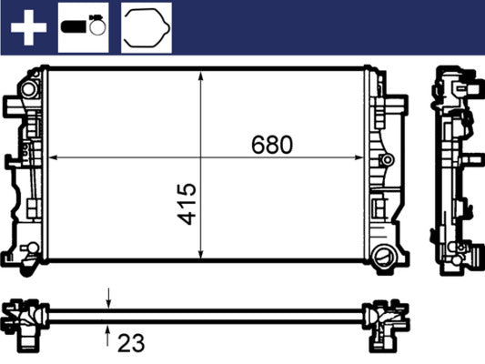 Ilustración técnica de Radiador, refrigeración del motor MAHLE CR 1710 000S