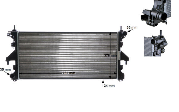 Radiador, refrigeración del motor MAHLE CR 886 000S