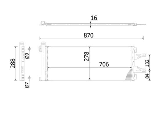 Ilustración técnica de Condensador, aire acondicionado MAHLE AC 368 000S