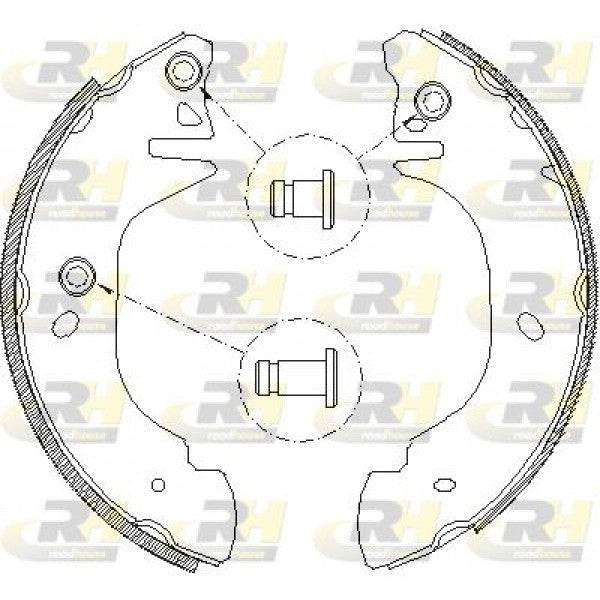 Juego de zapatas de freno ROADHOUSE para FORD HCV Transit V Bus 2.0 1991–1994 - OEM 1570207