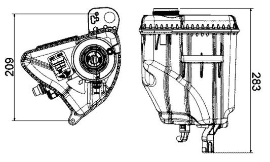 Ilustración técnica de Depósito compensación, refrigerante MAHLE CRT 3 000S