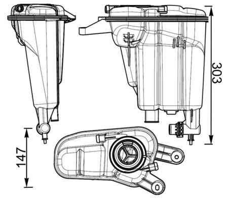 Ilustración técnica de Depósito compensación, refrigerante MAHLE CRT 95 000S